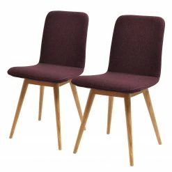 Studio Copenhagen Chaises rembourrées Loca (lot de 2) - Tissu Muya : Aubergine