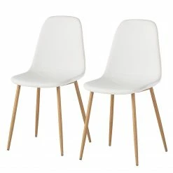 Chaises Soldes 2022 45 Mørteens Chaise capitonnée Iskmo - Blanc - Lot de 2
