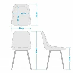 Mørteens Chaise capitonnée Iskmo - Blanc - Lot de 2 -Chaises Boutique 1000006086 201013 14323400006 SKETCH DETAILS P000000001000006086 sketch