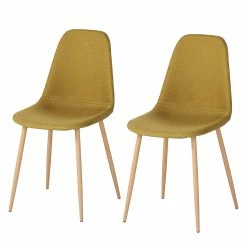 Mørteens Chaise capitonnée Iskmo III - Jaune curry - Lot de 2
