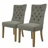 Maison Belfort Chaises Waroona (lot de 2) - Tissu / Chêne massif - Gris / Chêne -Chaises Boutique 1000008124 180717 08054713 IMAGE P000000001000008124