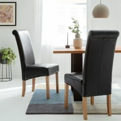 Ars Natura Chaises capitonnées Nello II (lot de 2) - Noir -Chaises Boutique 1000008481 180808 14550509 MOOD GALLERYIMAGES P000000001000008481 mood