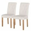 Maison Belfort Chaises capitonnées Jeanne (lot de 2) - Tissu / Chêne massif - Crème -Chaises Boutique 1000008491 180717 08054718 IMAGE P000000001000008491
