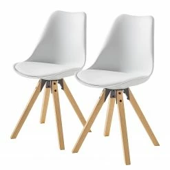 Mørteens Chaises capitonnées Aledas I - Blanc - Lot de 2