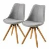 Mørteens Chaises capitonnées Aledas II - Tissu Cors: Granite - Lot de 2