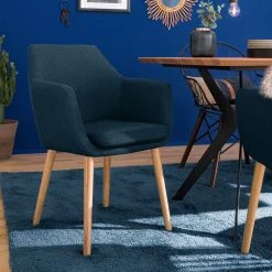 Mørteens Chaises à accoudoirs Nicholas - Tissu Cors: Bleu jean - 1 chaise -Chaises Boutique 1000016018 180920 11445707 MOOD GALLERYIMAGES P000000001000016018 mood