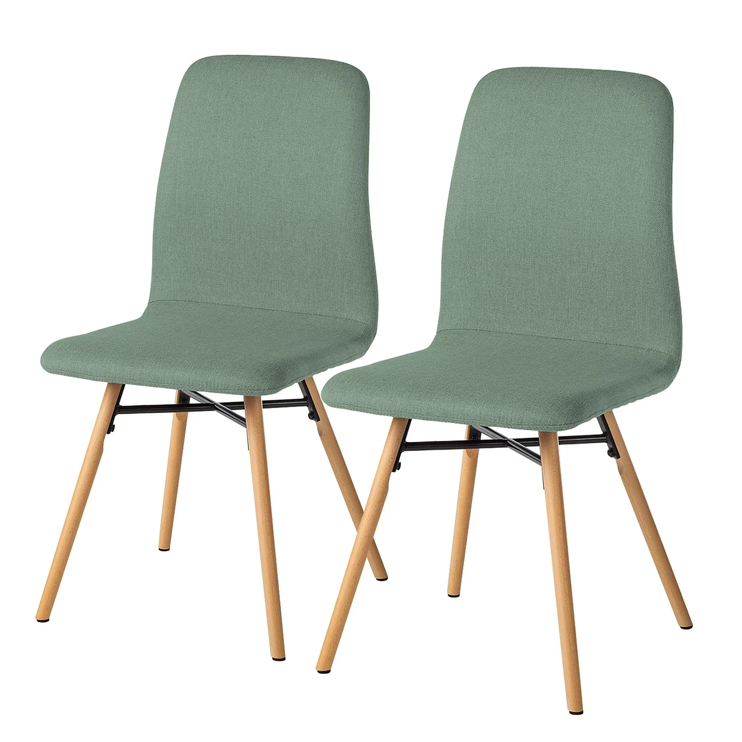 Mørteens Chaises capitonnées Daleras - Tissu Cors: Gris menthe - Lot de 2 3 Mørteens Chaises capitonnées Daleras - Tissu Cors: Gris menthe - Lot de 2