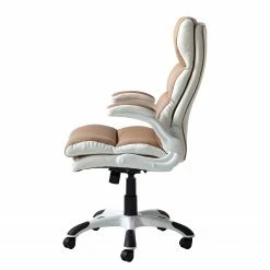 Home24office Fauteuil de direction Loipo II - Imitation cuir - Macchiato / Blanc 24 Home24office Fauteuil de direction Loipo II - Imitation cuir - Macchiato / Blanc -Chaises Boutique 1000035445 200930 14010400003 DETAILS P000000001000035445