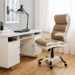 Home24office Fauteuil de direction Loipo II - Imitation cuir - Macchiato / Blanc 21 Home24office Fauteuil de direction Loipo II - Imitation cuir - Macchiato / Blanc -Chaises Boutique 1000035445 201012 11053100001 MOOD DETAILS P000000001000035445 mood