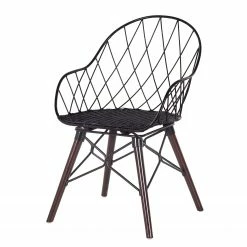 Chaises Soldes 2022 29 Eva Padberg Collection Chaise à accoudoirs Le Gaillard - Noir / marron foncé
