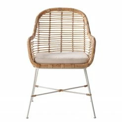 Eva Padberg Collection Chaise Garston (avec coussin d'assise) - Rotin / Métal - Rotin / Blanc -Chaises Boutique 1000050849 190812 13025000002 DETAILS P000000001000050849