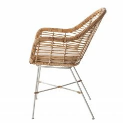 Eva Padberg Collection Chaise Garston (avec coussin d'assise) - Rotin / Métal - Rotin / Blanc -Chaises Boutique 1000050849 190812 13025000003 DETAILS P000000001000050849