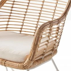 Eva Padberg Collection Chaise Garston (avec coussin d'assise) - Rotin / Métal - Rotin / Blanc -Chaises Boutique 1000050849 190812 13025100006 DETAILS P000000001000050849