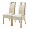 Ars Natura Chaises Lenya (lot de 2) - Imitation cuir beige / Hêtre naturel -Chaises Boutique 1000063634 201016 12321800010 IMAGE P000000001000063634