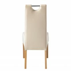 Ars Natura Chaises Lenya (lot de 2) - Imitation cuir beige / Hêtre naturel -Chaises Boutique 1000063634 201016 12322300013 DETAILS P000000001000063634