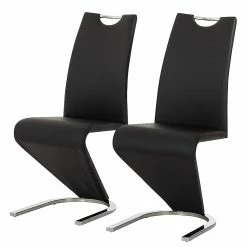 Fredriks Chaise cantilever Amanda II - Noir - Lot de 2