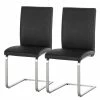 Fredriks Chaises cantilever Augusta I (lot de 2) - Cuir Aude: Noir - Sans accoudoirs -Chaises Boutique 1000064492 190617 09323800010 IMAGE P000000001000064492