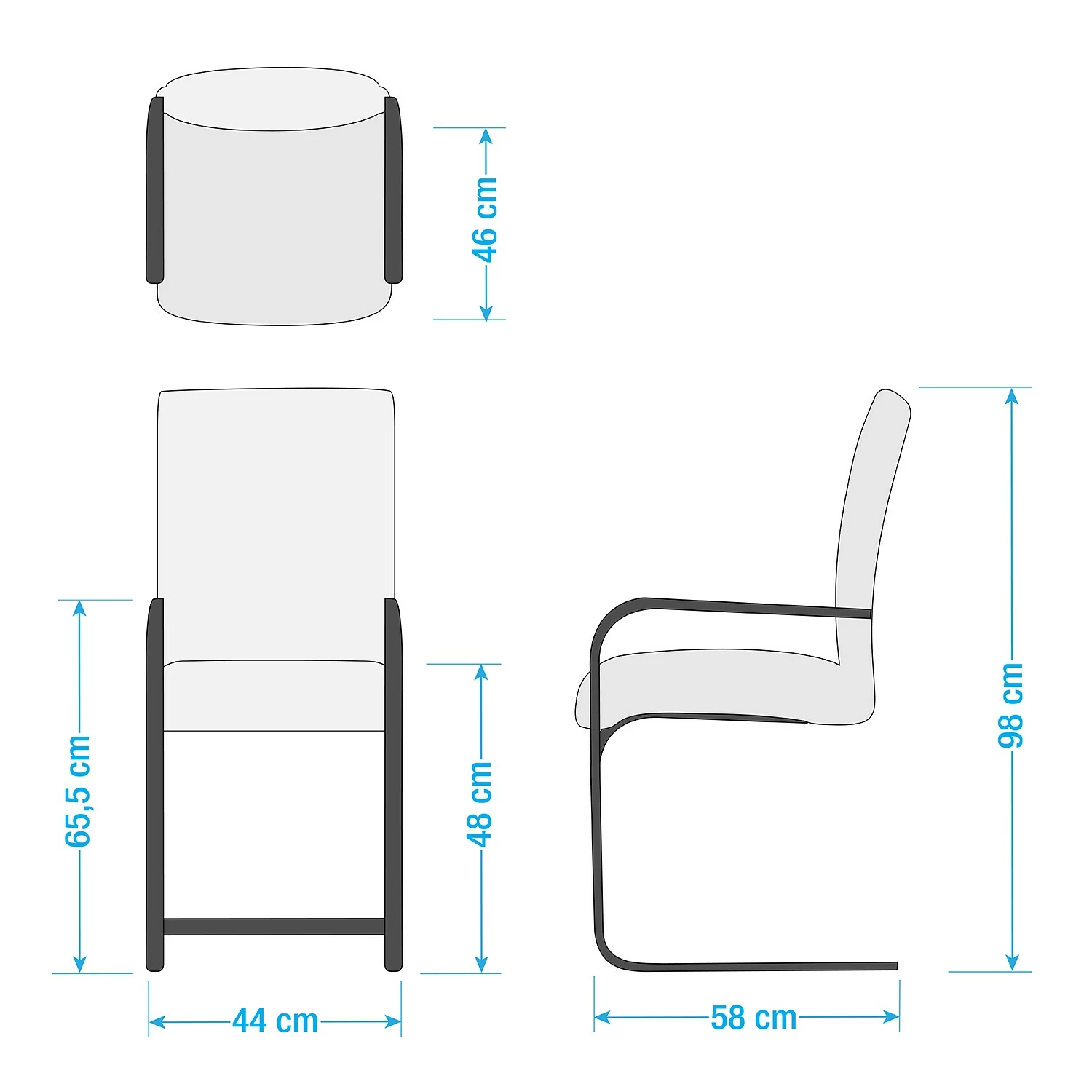 Fredriks Chaises cantilever Augusta I (lot de 2) - Cuir Aude: Créme - Avec accoudoirs 12 Fredriks Chaises cantilever Augusta I (lot de 2) - Cuir Aude: Créme - Avec accoudoirs – Image 10