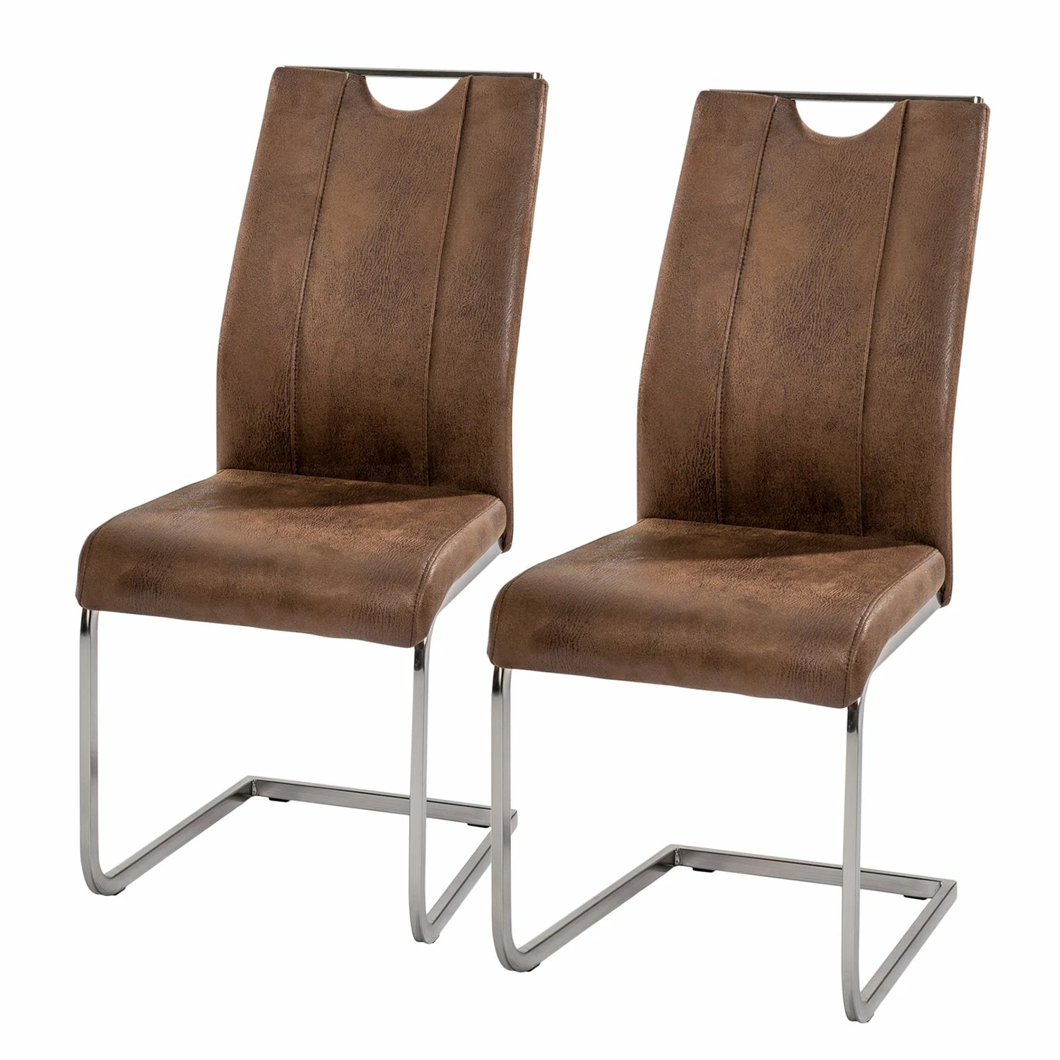 Fredriks Chaises cantilever Scalea (lot de 2) - Marron vintage 3 Fredriks Chaises cantilever Scalea (lot de 2) - Marron vintage