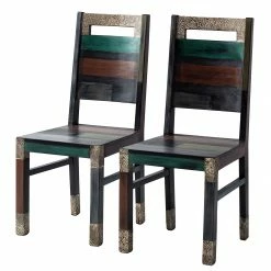 Wolf-Möbel Chaises Goa (lot de 2 chaises) - Multicolore
