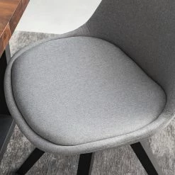 Mørteens Chaises capitonnées Aledas V - Tissu / Hévéa massif - Gris clair / Noir - Lot de 2 -Chaises Boutique 1000112662 191127 10454100035 DETAILS P000000001000112662