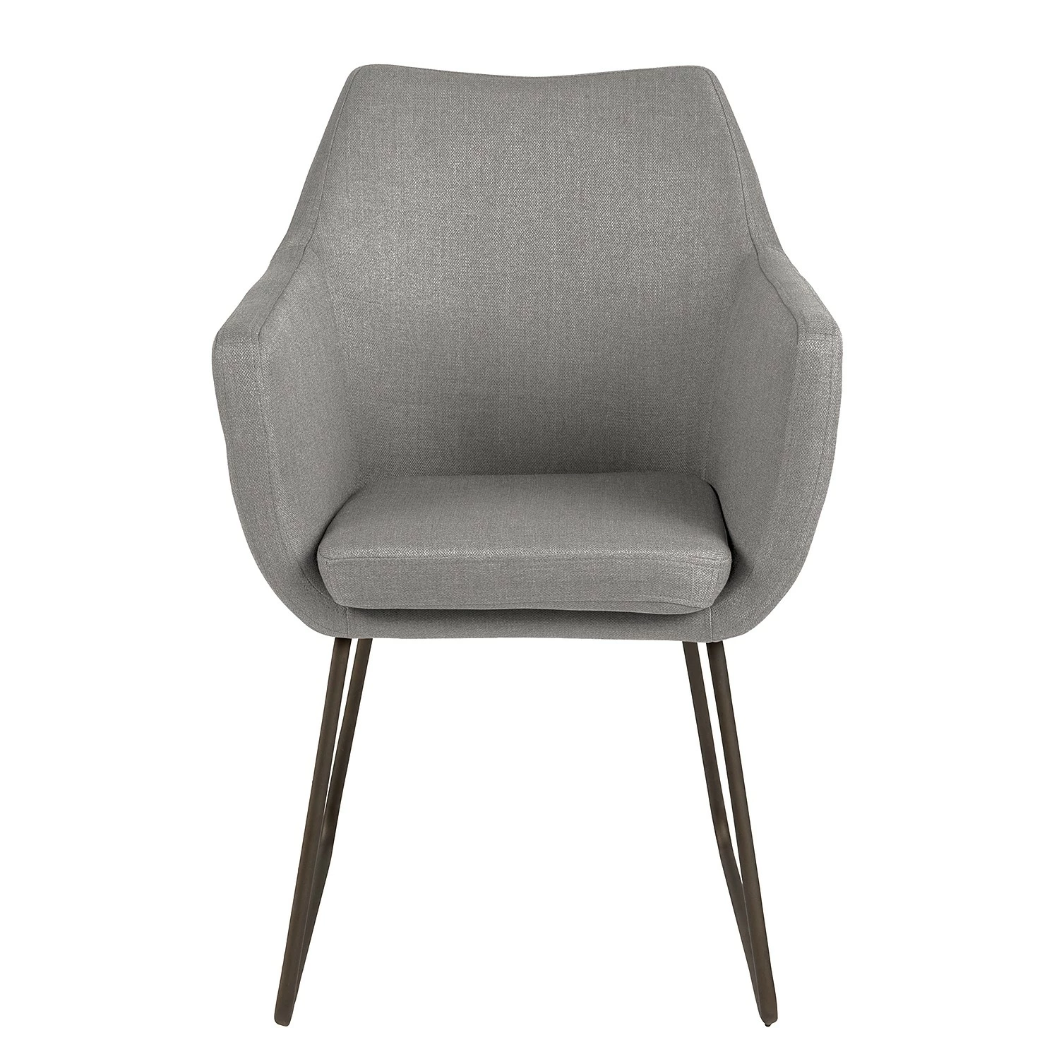 Mørteens Chaise à accoudoirs Nicholas IV - Tissu / Métal - Granit / gris-brun antique 6 Mørteens Chaise à accoudoirs Nicholas IV - Tissu / Métal - Granit / gris-brun antique – Image 4