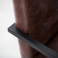 Ars manufacti Chaise cantilever - Imitation cuir / Métal - Marron / Noir -Chaises Boutique 1000114113 210212 13374400004 DETAILS P000000001000114113