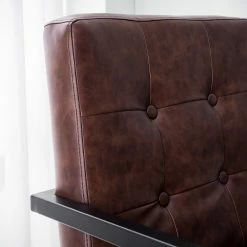 Ars manufacti Chaise cantilever - Imitation cuir / Métal - Marron / Noir -Chaises Boutique 1000114113 210212 13375100007 DETAILS P000000001000114113