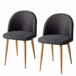 Mørteens Chaises Sangba (lot de 2) - Tissu / Métal