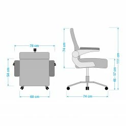 Fredriks Chaise de bureau pivotante Gandy XXL - Tissu / Métal - Noir -Chaises Boutique 1000116969 181112 13501401 GALLERYIMAGES P000000001000116969