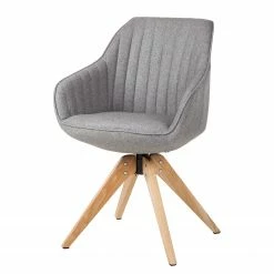 Mørteens Chaise à accoudoirs Ermelo II - rotatif - Tissu / Chêne massif - 1 set