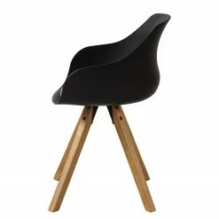 Mørteens Chaises à accoudoirs Skelde I - Matière plastique / Hévéa massif - Noir - Lot de 2 -Chaises Boutique 1000123392 201008 06234600222 DETAILS P000000001000123392