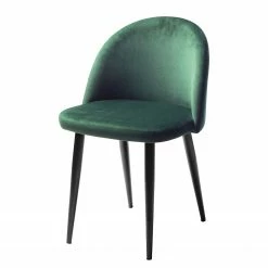 Jack & Alice Chaises capitonnées Jacklin (lot de 2) - Verre / Métal - Noir - Vert -Chaises Boutique 1000123763 180718 07565302 GALLERYIMAGES P000000001000123763