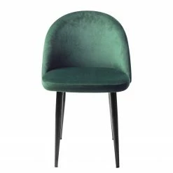 Jack & Alice Chaises capitonnées Jacklin (lot de 2) - Verre / Métal - Noir - Vert -Chaises Boutique 1000123763 180718 07565303 GALLERYIMAGES P000000001000123763