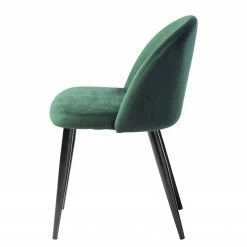 Jack & Alice Chaises capitonnées Jacklin (lot de 2) - Verre / Métal - Noir - Vert -Chaises Boutique 1000123763 180718 07565304 GALLERYIMAGES P000000001000123763