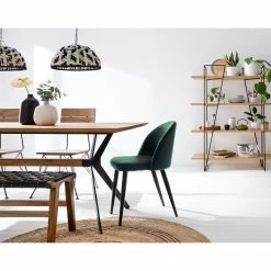 Jack & Alice Chaises capitonnées Jacklin (lot de 2) - Verre / Métal - Noir - Vert -Chaises Boutique 1000123763 190605 10141300003 MOOD GALLERYIMAGES P000000001000123763 mood