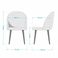 Jack & Alice Chaises capitonnées Jacklin (lot de 2) - Verre / Métal - Noir - Vert -Chaises Boutique 1000123763 200728 10311400001 SKETCH DETAILS P000000001000123763 sketch