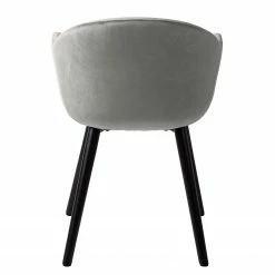 Mørteens Chaise à accoudoirs Hallund II - Velours / Hévéa massif - Noir - Gris -Chaises Boutique 1000123817 181107 10110211 GALLERYIMAGES P000000001000123817