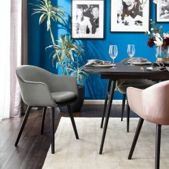 Mørteens Chaise à accoudoirs Hallund II - Velours / Hévéa massif - Noir - Gris -Chaises Boutique 1000123817 190326 13193400007 MOOD GALLERYIMAGES P000000001000123817 mood