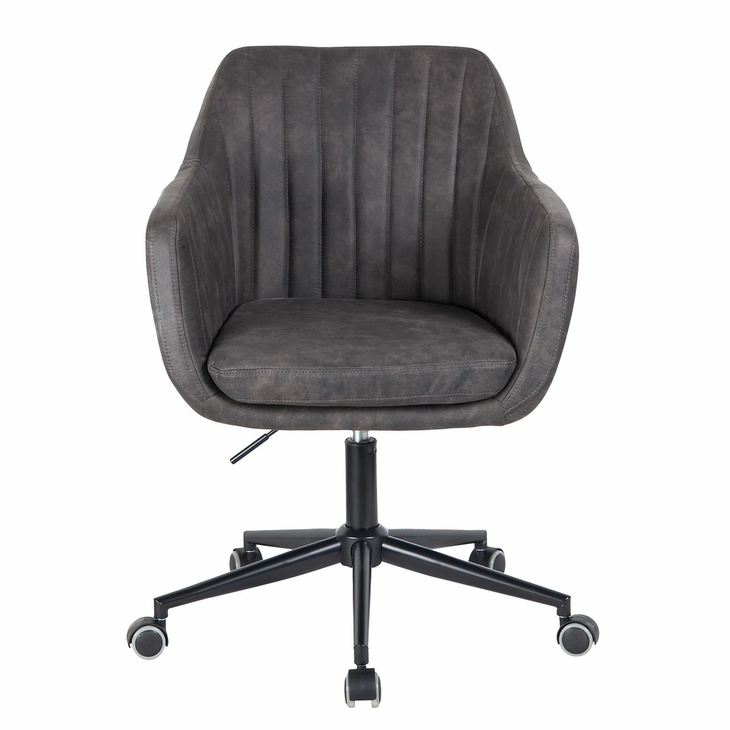 Mørteens Chaise de bureau Leedy - Imitation cuir - Gris vintage/ Noir 5 Mørteens Chaise de bureau Leedy - Imitation cuir - Gris vintage/ Noir – Image 3