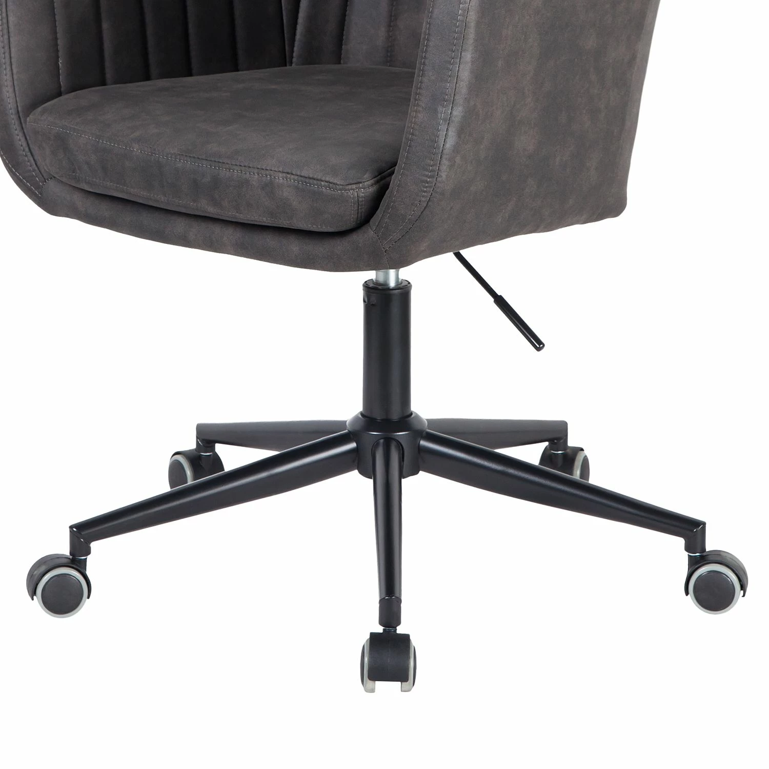 Mørteens Chaise de bureau Leedy - Imitation cuir - Gris vintage/ Noir 9 Mørteens Chaise de bureau Leedy - Imitation cuir - Gris vintage/ Noir – Image 7