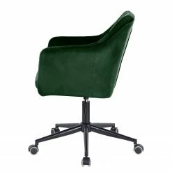 Jack & Alice Chaise de bureau Leezy - Velours - Vert / Noir -Chaises Boutique 1000123851 200701 14292600005 DETAILS P000000001000123851