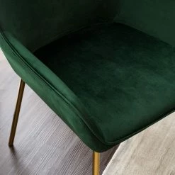 Jack & Alice Chaises capitonnées Evy (lot de 2) - Velours / Métal - Doré - Velours Sua: Vert foncé 24 Jack & Alice Chaises capitonnées Evy (lot de 2) - Velours / Métal - Doré - Velours Sua: Vert foncé -Chaises Boutique 1000125820 190327 07471800002 GALLERYIMAGES P000000001000125820