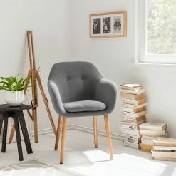 Mørteens Chaise à accoudoirs Bolands - Gris clair / Chêne -Chaises Boutique 1000126061 180725 07402503 MOOD GALLERYIMAGES P000000001000126061 mood