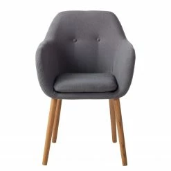 Mørteens Chaise à accoudoirs Bolands - Gris clair / Chêne -Chaises Boutique 1000126061 180725 07402504 GALLERYIMAGES P000000001000126061