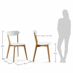 Norrwood Chaises Areia (lot de 2) - Partiellement en chêne massif - Blanc / Chêne -Chaises Boutique 1000128743 180821 08503872 GALLERYIMAGES P000000001000128743