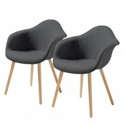 Norrwood Chaises à accoudoirs Kevya l (lot de 2) - Gris foncé