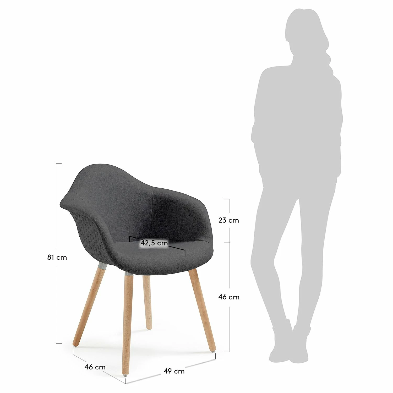 Norrwood Chaises à accoudoirs Kevya l (lot de 2) - Gris foncé 7 Norrwood Chaises à accoudoirs Kevya l (lot de 2) - Gris foncé – Image 5