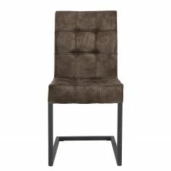 Loftscape Chaises cantilever Clyde (lot de 2) - Microfibre / Acier - Taupe vintage / Anthracite -Chaises Boutique 1000138395 201204 14524100007 DETAILS P000000001000138395