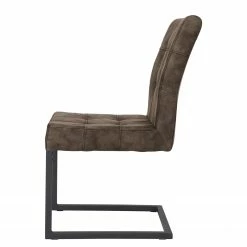 Loftscape Chaises cantilever Clyde (lot de 2) - Microfibre / Acier - Taupe vintage / Anthracite -Chaises Boutique 1000138395 201204 14524100008 DETAILS P000000001000138395